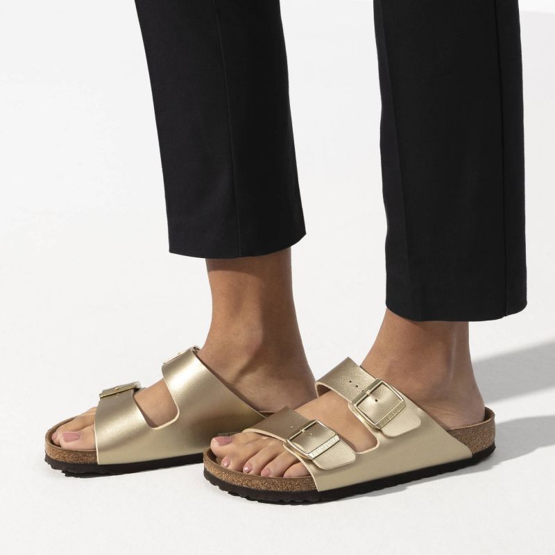 Birkenstock Arizona Birko-Flor Gold Women's Slides Regular Wide (1016110) cipő - Sportmania.hu