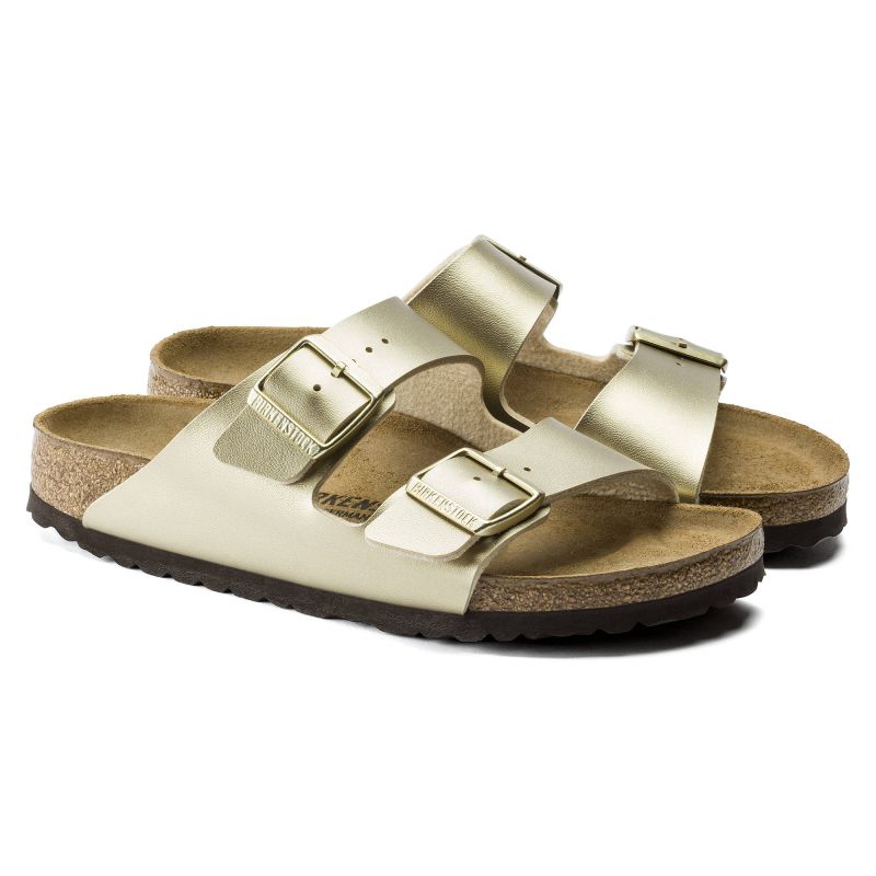 Birkenstock Arizona Birko-Flor Gold Women's Slides Regular Wide (1016110) cipő - Sportmania.hu