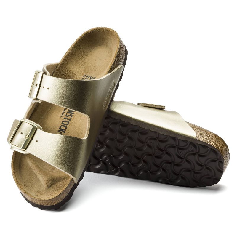 Birkenstock Arizona Birko-Flor Gold Women's Slides Regular Wide (1016110) cipő - Sportmania.hu