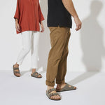 Birkenstock Arizona Birko-Flor Nubuck Stone regular women's/men's flip-flops wide gray Utcai női 0151211