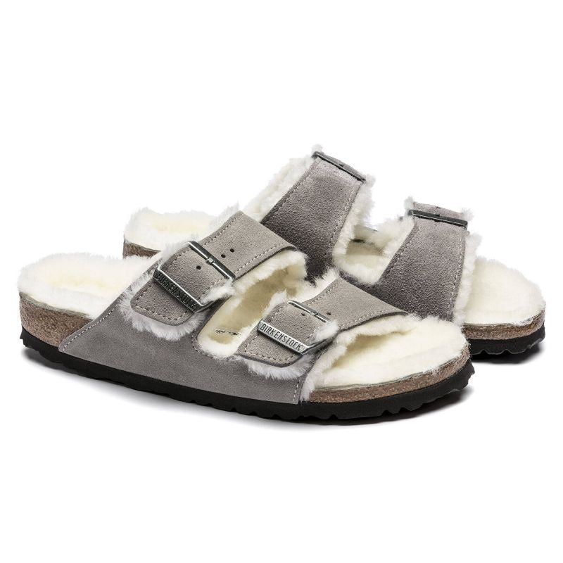 Birkenstock Arizona Shearling Stone Coin Women's/Men's Insulated Flip-Flops Suede with Lambswool Regular Wide (1017402) cipő - Sportmania.hu