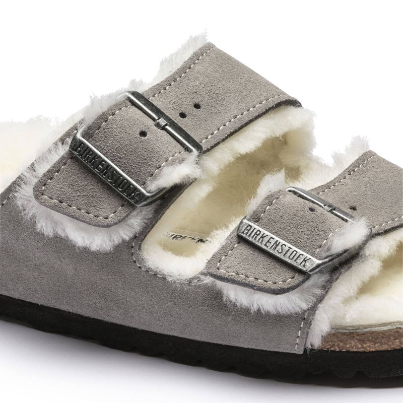 Birkenstock Arizona Shearling Stone Coin Women's/Men's Insulated Flip-Flops Suede with Lambswool Regular Wide (1017402) cipő - Sportmania.hu