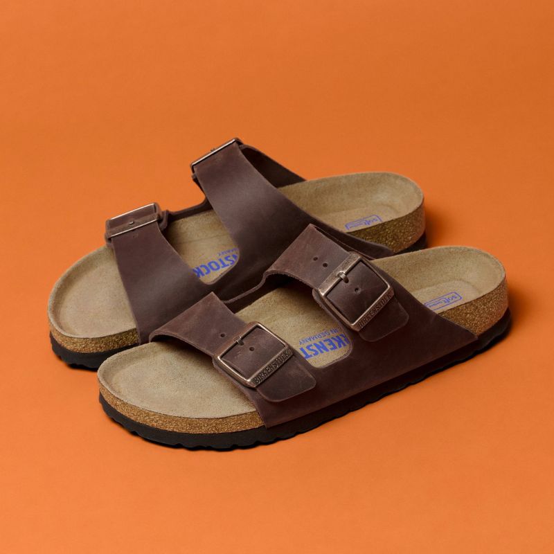 Birkenstock Arizona Soft Footbed Oiled Leather Habana Narrow Women's Slides (0452763) cipő - Sportmania.hu