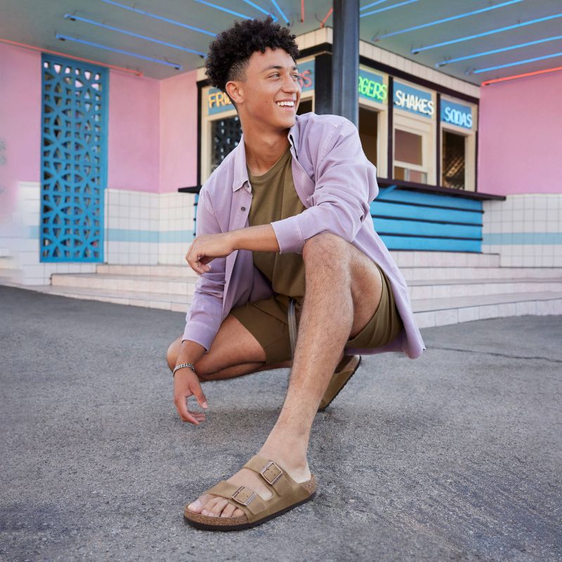 Birkenstock Arizona Soft Footbed Oiled Leather Tabacco Brown Narrow Women's/Men's Slides (0552813) Papucs - Sportmania.hu