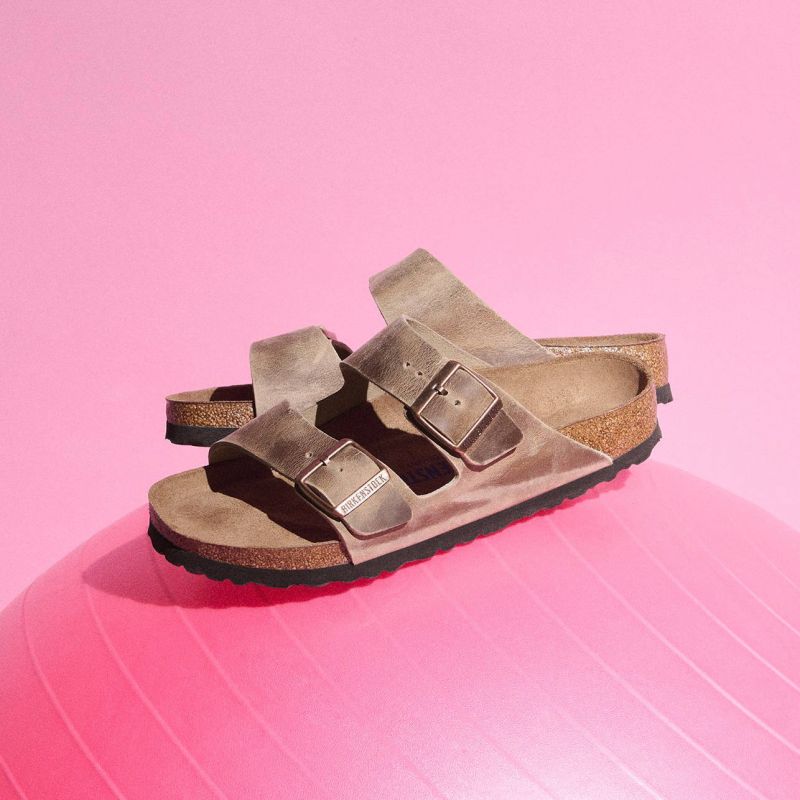 Birkenstock Arizona Soft Footbed Oiled Leather Tabacco Brown Narrow Women's/Men's Slides (0552813) Papucs - Sportmania.hu