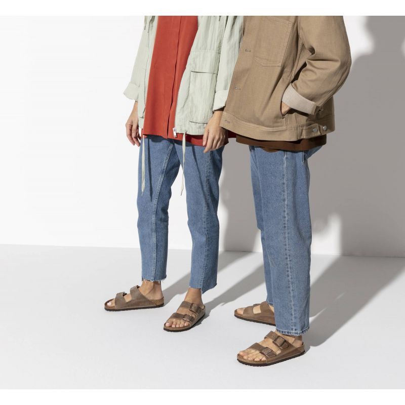 Birkenstock Arizona Soft Footbed Oiled Leather Tabacco Brown Narrow Women's/Men's Slides (0552813) Papucs - Sportmania.hu
