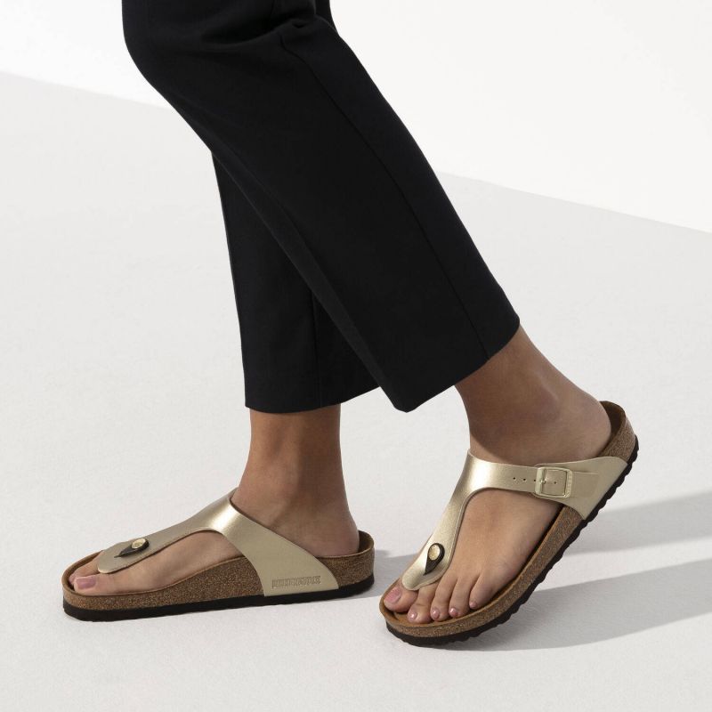 Birkenstock Gizeh Birko-Flor Gold women's flip-flops narrow (1016109) Papucs - Sportmania.hu