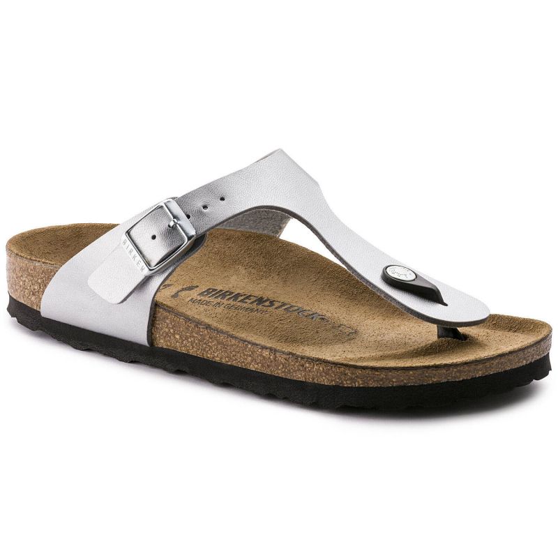 Birkenstock Gizeh Birko-Flor silver regular wide women's flip-flops (0043851) Papucs - Sportmania.hu
