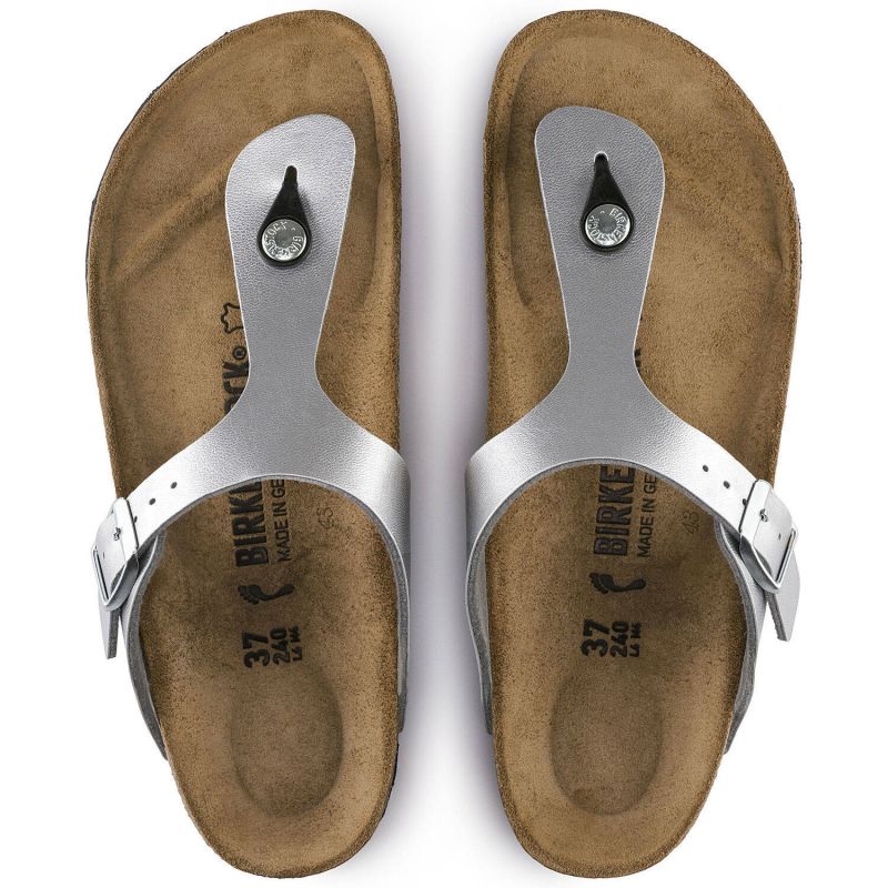 Birkenstock Gizeh Birko-Flor silver regular wide women's flip-flops (0043851) Papucs - Sportmania.hu