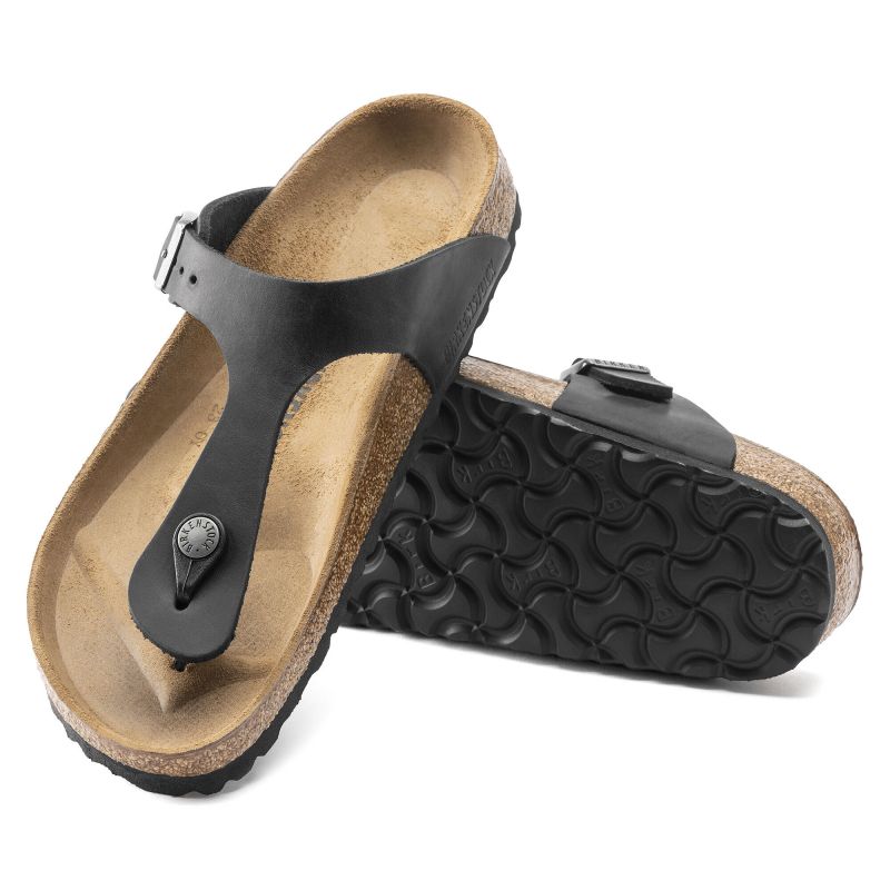 Birkenstock Gizeh NU Oiled Black Regular Women's/Men's Flip-Flopst (0845251) Papucs - Sportmania.hu