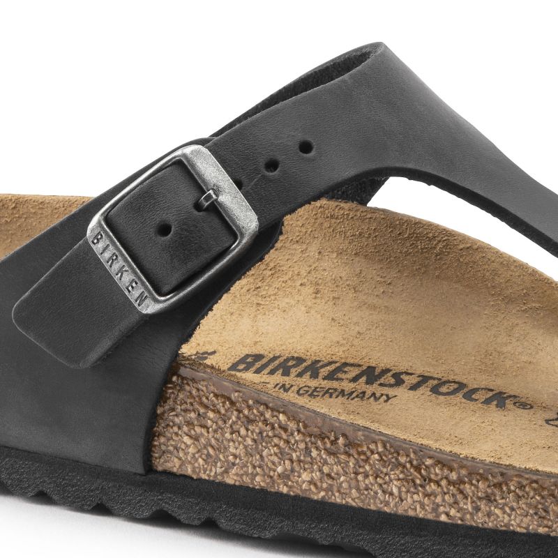 Birkenstock Gizeh NU Oiled Black Regular Women's/Men's Flip-Flopst (0845251) Papucs - Sportmania.hu