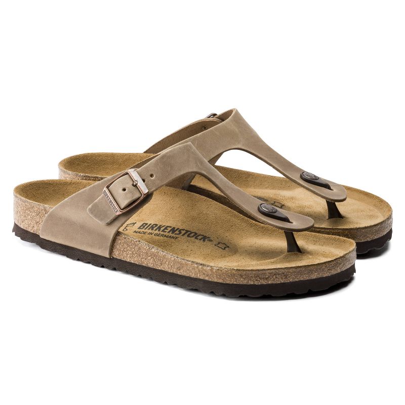 Birkenstock Gizeh Oiled Leather Tobacco Brown Narrow Flip-Flops (0943813) Papucs - Sportmania.hu