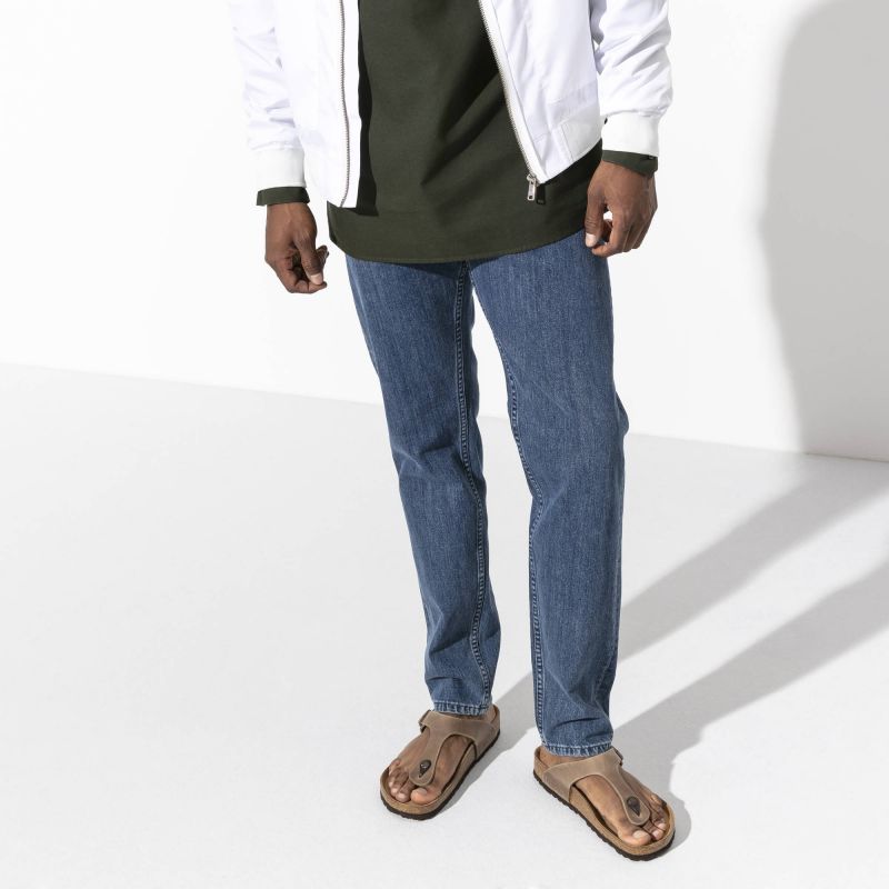 Birkenstock Gizeh Oiled Leather Tobacco Brown Regular Flip-Flops Wide (0943811) Papucs - Sportmania.hu