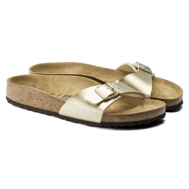 Birkenstock Madrid Birko-Flor Gold regular women's flip-flops wide gold Utcai női 1016106
