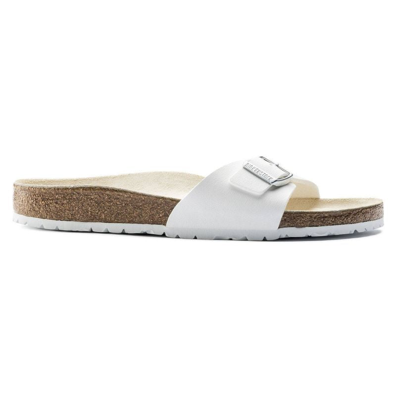 Birkenstock Madrid Birko-Flor White Women's Slides Regular Wide (0040731) Papucs - Sportmania.hu