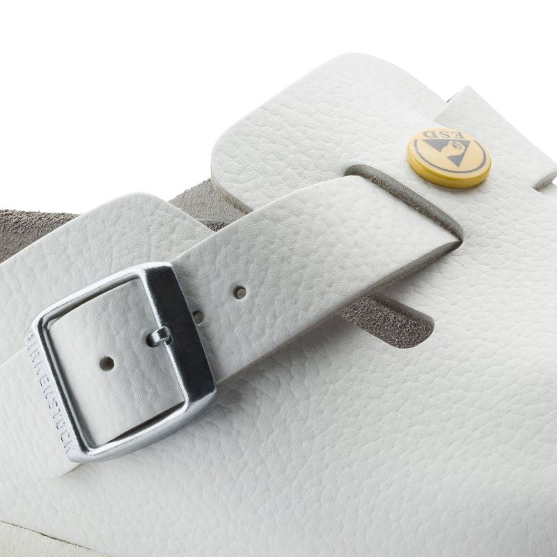 Birkenstock Women's Boston ESD White clogs natural leather medical narrow slippers (0061378) Papucs - Sportmania.hu