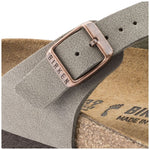 Birkenstock Women's gray-beige Gizeh Birko-Flor Nubuck Stone regular wide (43391) Papucs - Sportmania.hu