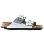 Birkenstock Women's Silver Arizona Birko-Flor Silver Regular Flip-Flops Wide (1012282) cipő - Sportmania.hu