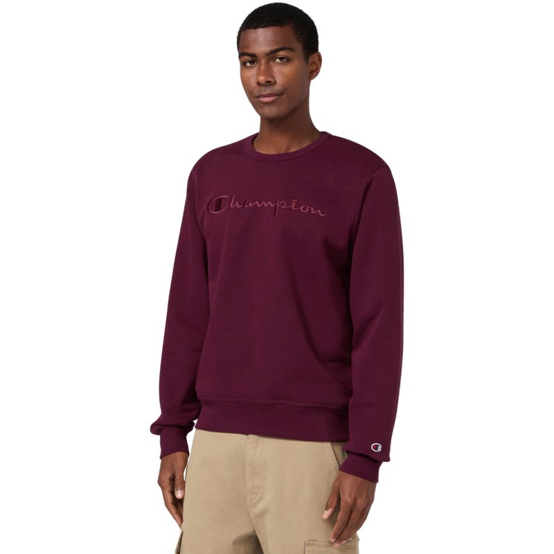 Champion Crewneck Sweatshirt bordó férfi kapucnis pulóver 220272RS522