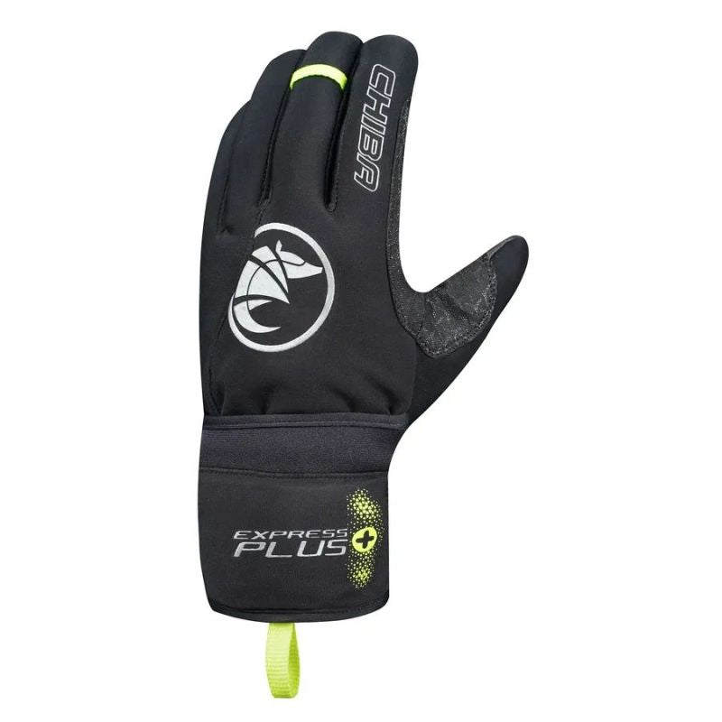 CHIBA EXPRESS Gloves + Black fekete kerékpáros kesztyű