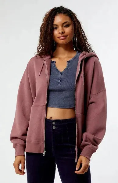 Converse Blooming Skate Full Zip Hoodie barna zip pulóver női