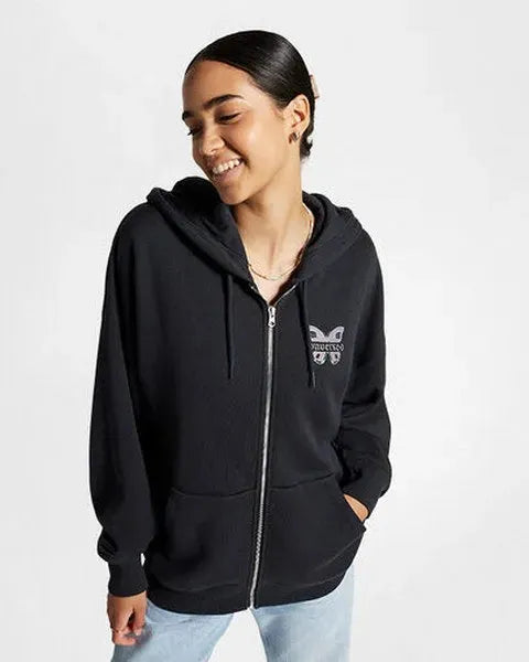 Converse Blooming Skate Full Zip Hoodie black zip pulóver női