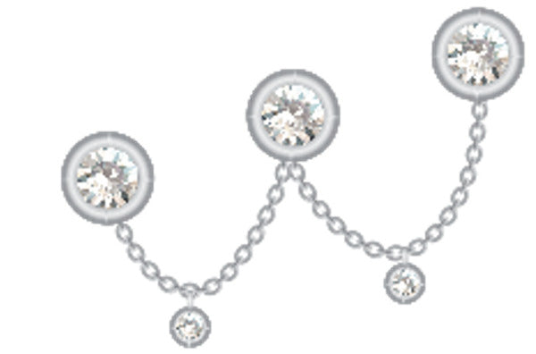 Crocs Silver Triple SMT Gem Chain unisex
