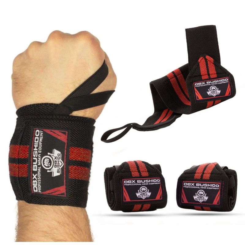 DBX Bushido Elastic Wrist Supports/Grips | Black/ piros Csuklóstabilizátor