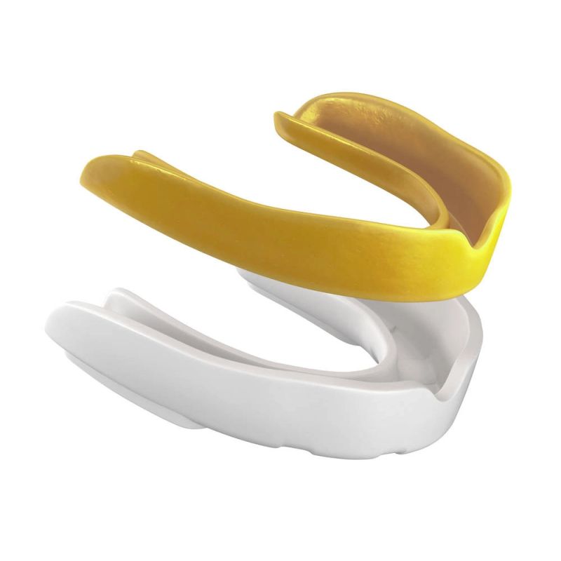DBX Bushido Gel Mouthguard + Box - White and Gold | GelTech arany Fogvédő