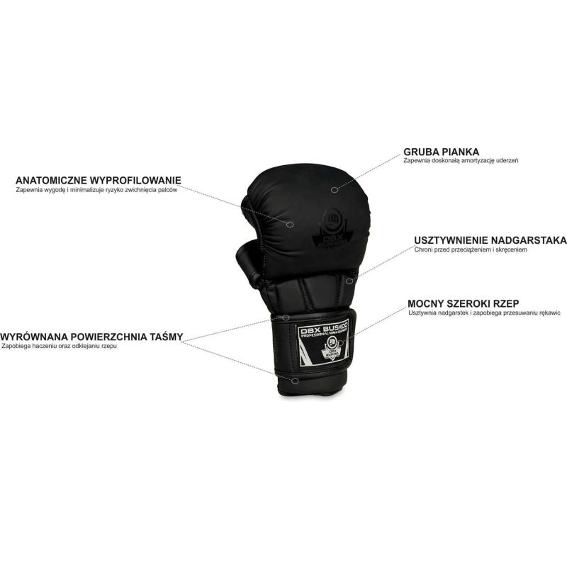 MMA Sparring Gloves for Kids XS - Black Master - Valor Series | DBX Bushido