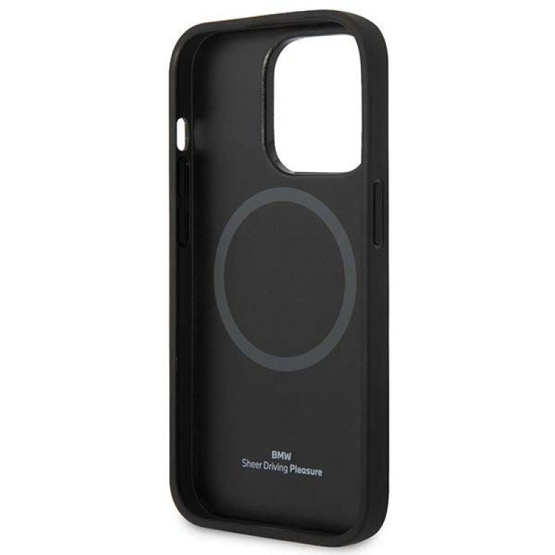 DC Etui BMW iPhone 14 Pro 6,1" czarny/black hardcase Signature Logo Imprint Magsafe fekete táska