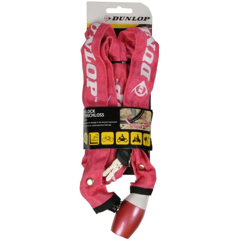 Dunlop Bicycle Lock Chain Lock 120cm Length - rózsaszín GSP-416984