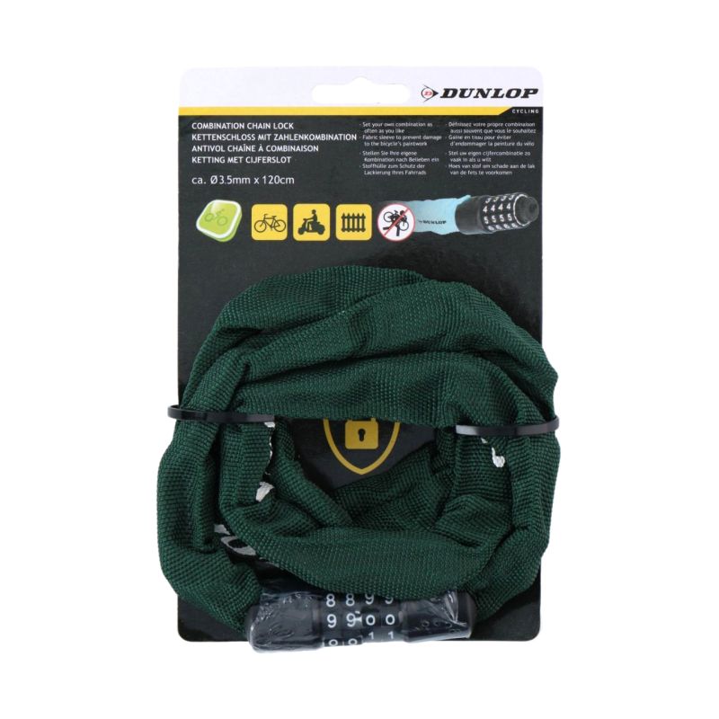 Dunlop bicycle lock chain with code hátizsák, zöld