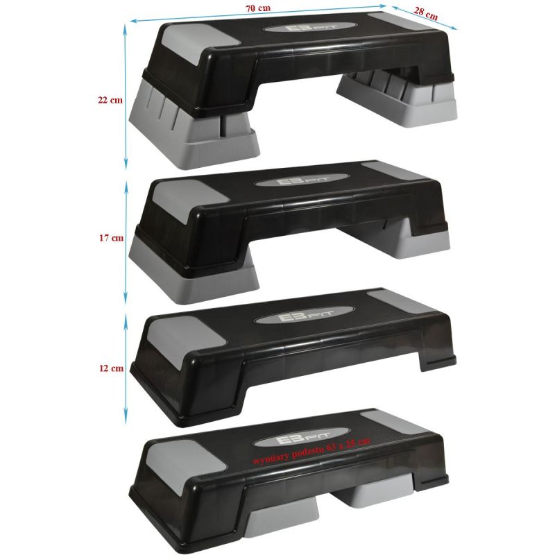 Enero AEROBIC STEP 3-STEP ADJUSTMENT FIT fekete