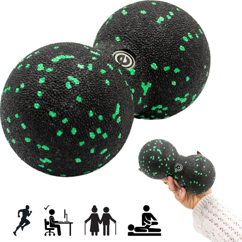 Enero DOUBLE EPP MASSAGE BALL 8CM FIT fekete