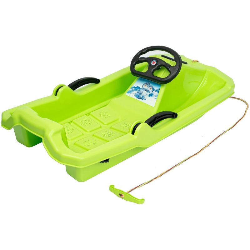 Enero PLASTIC SLED WITH BRAKE AND HANDLEBAR ADAŚ sportfelszerelés, zöld