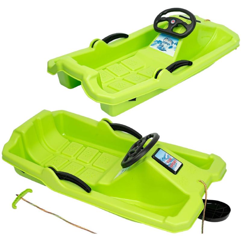 Enero PLASTIC SLED WITH BRAKE AND HANDLEBAR ADAŚ sportfelszerelés, zöld
