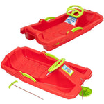 Enero PLASTIC SLED WITH BRAKE AND STEERING WHEEL ADAŚ sportfelszerelés, piros