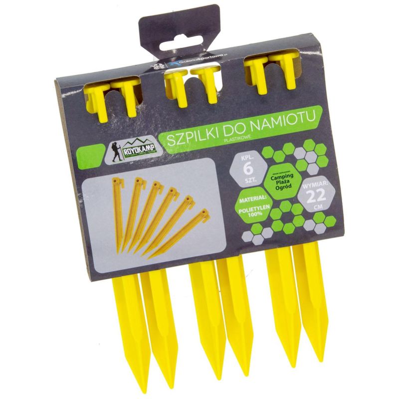 Enero TENT PEGS 22 CM SET 6 PCS PLASTIC CAMP