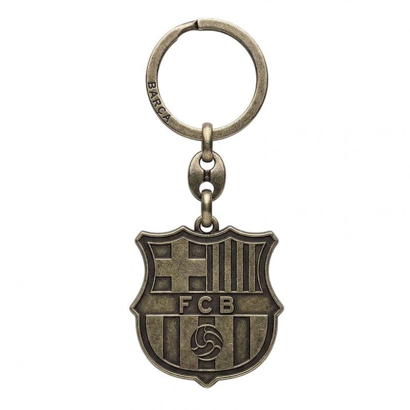 FC Barcelona original licensed emblem keychain, retro style złoty B7603