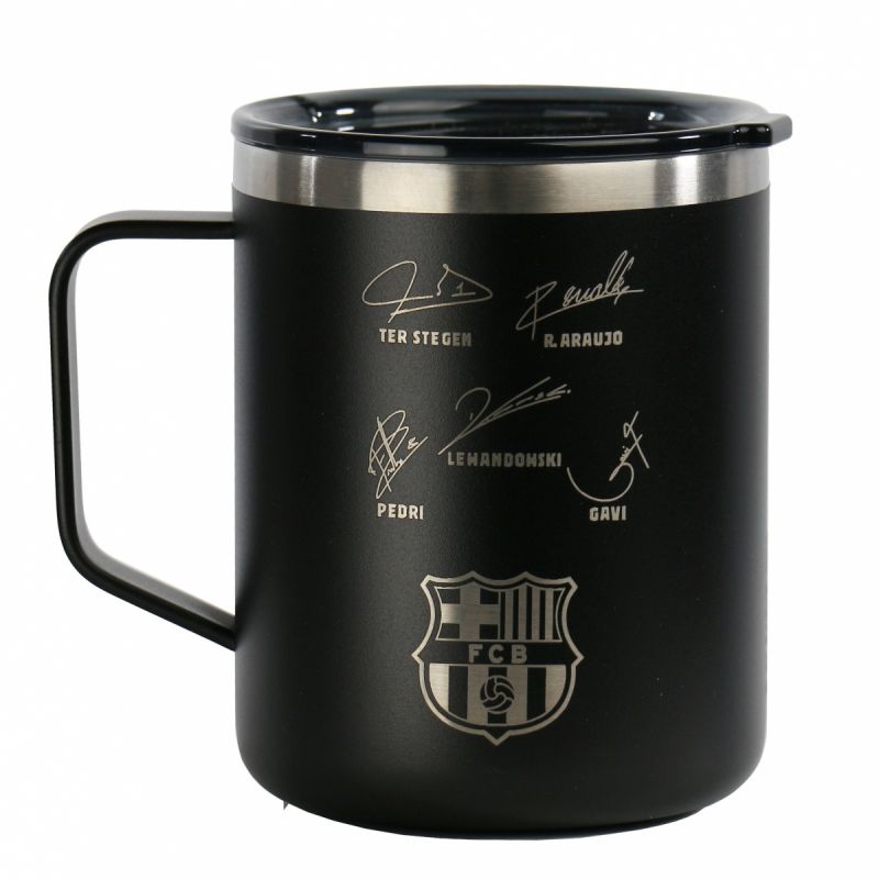 FC Barcelona thermal mug with autographs 400 ml czarny bögre 972195
