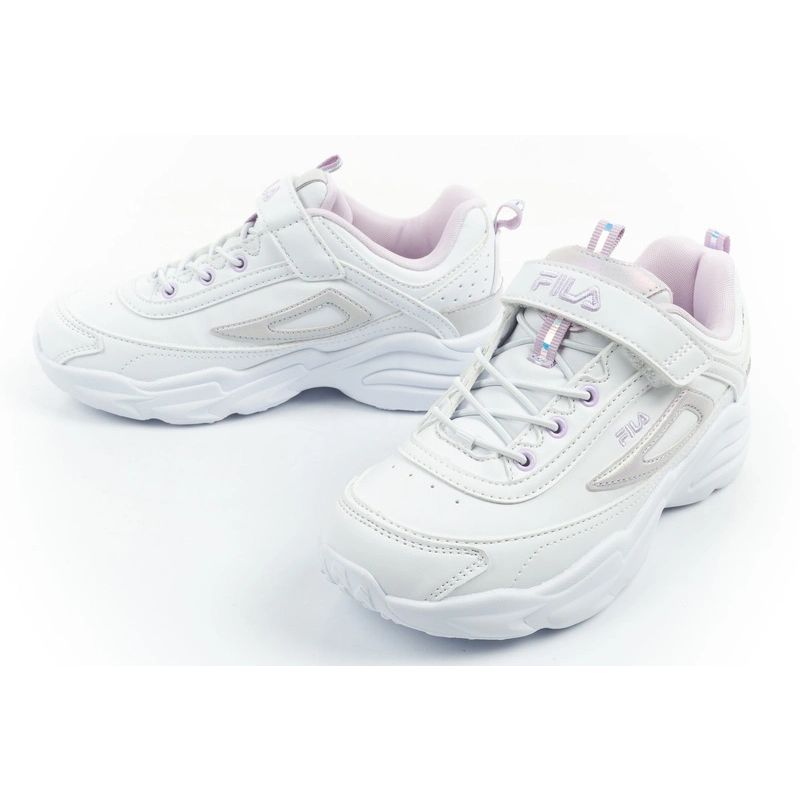Fila Skye V children's sports shoes for girls with velcro, fehér gyerek utcai cipő