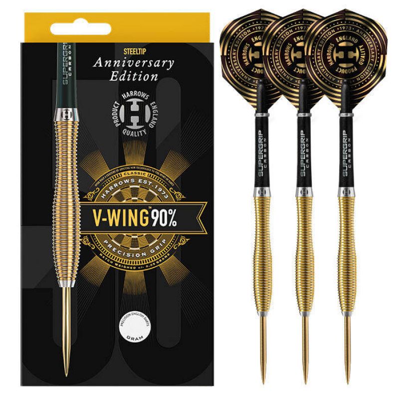 Harrows 90% 50th Anniversary Edition Steeltip Darts V-WING