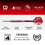 Harrows 90% steeltip darts DamonHetaSeries490%