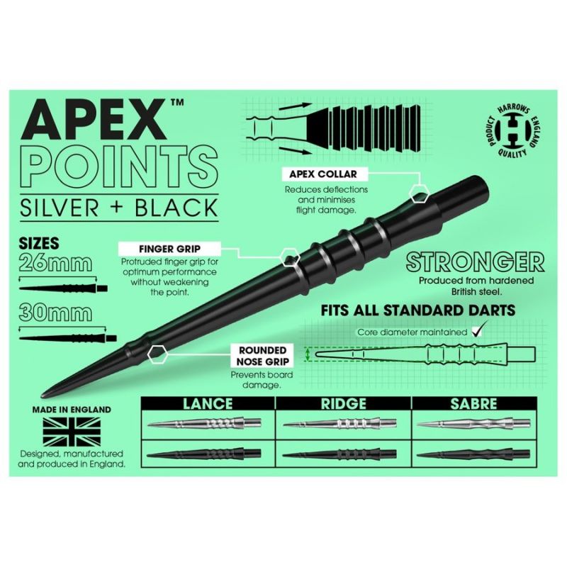 Harrows Apex Ride Steeltip Dart Tips Hs-tnk-000013915 - Sportmania.hu