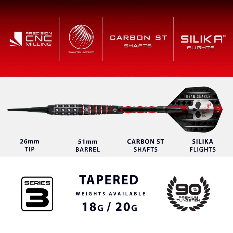 Harrows Darts 90% Softip HeavyMetal/RyanSearleSeries390%