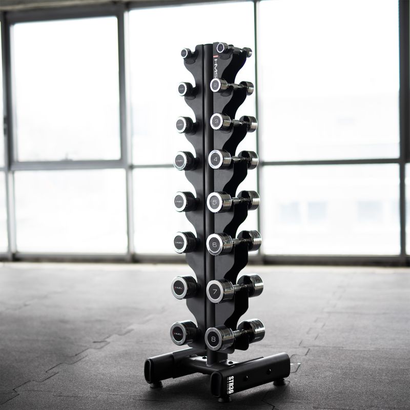 HMS CHD DUMBBELL SET 2 x 1 - 8 KG (72 KG) + STR36 RACK 17-62-143