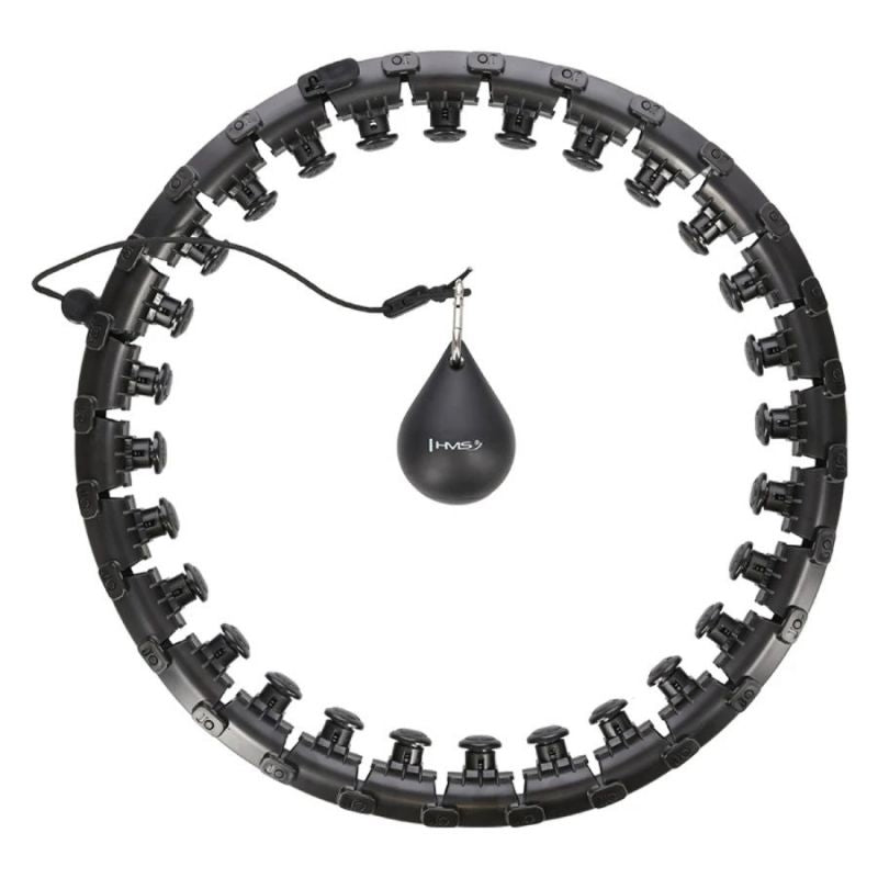 HMS Plus size hula hoop HHW12 with studs and weight, black fekete 17-44-526