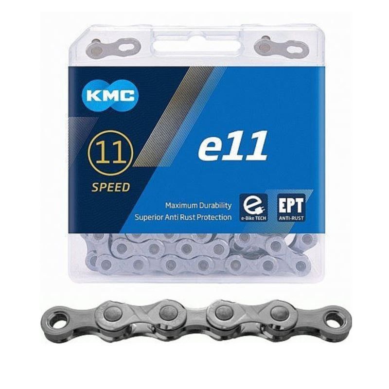 KMC Chain E11 EPT 136 links silver BOX szürke kerékpár alkatrész