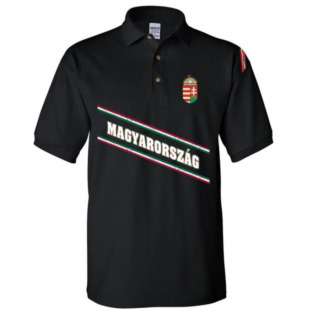 Magyarország fekete galléros póló, gyerek - Sportmania.hu